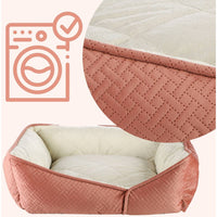 Dream Paws - Geometric Shape Sofa Bed - Coral - Medium