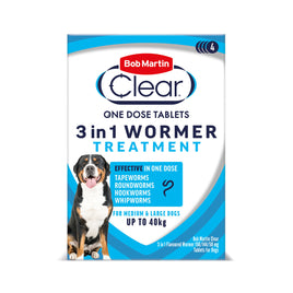 Bob Martin - 3 In 1 Dewormer (Upto 40kg) - 4 Tablets