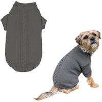 Banbury & Co - Knitted Dog Jumper - Grey - Medium (41cm)