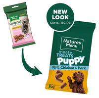 Natures Menu - Meaty Puppy Treats, Chicken & Pork - 50g