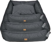 Hem & Boo - Waterproof Rectangle Dog Bed, Grey - X-Large