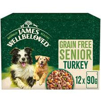 James Wellbeloved - Grain Free Senior Wet Food, Turkey With Veg In Gravy - 90g (per pouch)