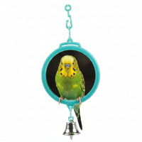 Rosewood - Boredom Breaker Budgie & Canary Round Mirror With Bell - 3"