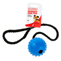 Classic - Pimple Rubber Ball & Rope - 70mm
