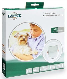 Staywell - Deluxe Manual 4 Way Locking Pet Flap - Large Cat - White