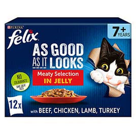 FELIX - AS GOOD AS IT LOOKS Senior Meat Selection in Jelly Wet Cat Food - 12 x 100g