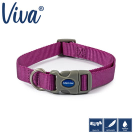 Ancol - Viva Nylon Adjustable Collar - Purple - Small (20-30cm)