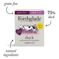 Forthglade - Alimento Húmedo Natural para Perros Adultos, Pato con Patata y Verduras - 395g