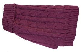 Happy Pet - Buster & Beau, Cable Knit Jumper, Deep Berry