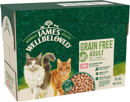 James Wellbeloved - Adult Grain Free Cat 12 Pouches - Salmon - 85g