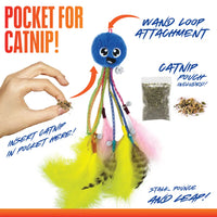 Nerf Cat - Ultraplush Nylon Elastic Octopus With Bells & Wand