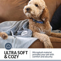 PetFusion - Premium Pet Fleece Blanket, Grey - Large (135 x 112cm)