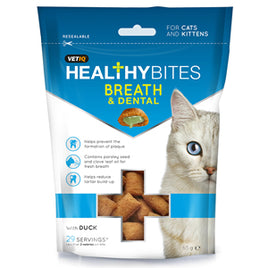 Vet IQ - Healthy Bites Cat - Breath & Dental Treats - 65g