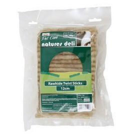 PPI Natures Deli - rawhide twist Sticks - 12cm - 100 Pack