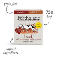 Forthglade - Complete Adult Dog Meal, Beef With Sweet Potato & Veg - 395g