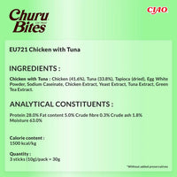 Churu Bites - Receta de pollo envuelto en atún, Para gatos - 3x10g