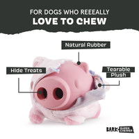 BARK - 2 In 1 Hambone, Plush & Rubber Dog Toy