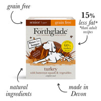 Forthglade - Complete Senior Wet Dog Food, Grain Free Turkey Butternut Squash & Veg - 395g