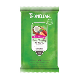 TropiClean - Deep Cleaning & Deodorising Wipes for Dogs & Cats