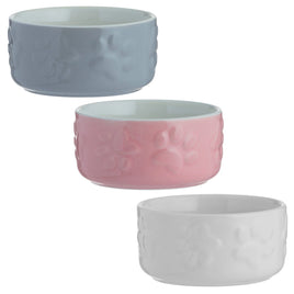 Mason Cash - Colour Mix Paw Print Pet Bowls - Assorted - 8cm