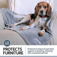PetFusion - Premium Pet Fleece Blanket, Grey - Large (135 x 112cm)