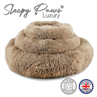 Ancol - Sleepy Paws Super Plush Donut Bed - Oatmeal - Medium (70cm)