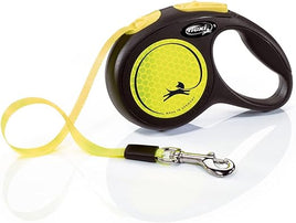 Flexi - New Neon Retractable Tape Lead - Hi Vis Yellow -Xs (3m - 12kg)