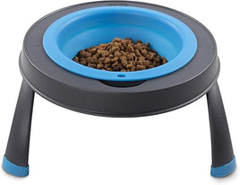 Comedero elevado individual Dexas Pro Azul