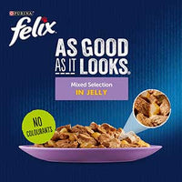 Felix - As Good As It Looks Mixed Wet Cat Food - Beef, Chicken, Tuna, Salmon - 100g Pouch (40Pk)