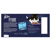 Felix - As Good As It Looks Mixed Wet Cat Food - Beef, Chicken, Tuna, Salmon - 100g Pouch (40Pk)