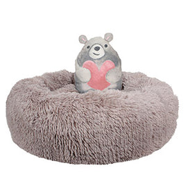 Dream Paws - Anxiety Reducing Plush Bed Brown With Plush Bear Toy