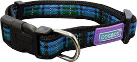 Dog & Co - Tartan Blue Adjustable Collar - Medium (35-45cm)