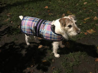 Outhwaite - Padded Tartan Dog Coat - Lilac - 41cm