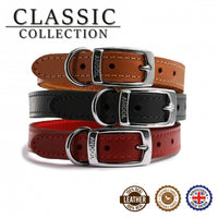 Ancol - Classic Collection Leather Collar - Red - Size 2 (14" - 26-31cm)