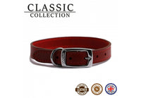Ancol - Classic Collection Leather Collar - Red - Size 2 (14" - 26-31cm)