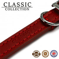 Ancol - Classic Collection Leather Collar - Red - Size 2 (14" - 26-31cm)