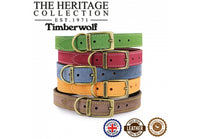 Ancol - Timberwolf Leather Collar - Blue - Size 8 (55-63cm)
