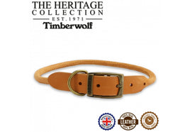 Ancol - Timberwolf Round Leather Collar - Mustard - Size 3