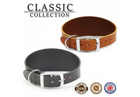 Ancol - Classic Leather Hound Collar - Black - Whippet (Size 2 - 14")