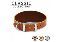 Ancol - Classic Leather Hound Collar - Black - Greyhound (Size 4 - 19")