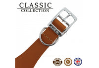 Ancol - Classic Leather Hound Collar - Tan - Whippet (Size 2 - 14")