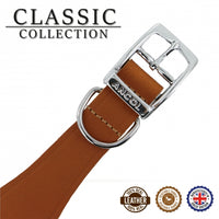 Ancol - Classic Leather Hound Collar - Tan - Whippet (Size 2 - 14")