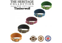 Ancol - Timberwolf Leather Hound Collar - Green - Greyhound (34-43cm)