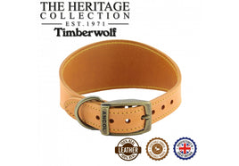 Ancol - Timberwolf Leather Hound Collar - Mustard - Whippet (30-34cm)