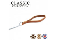 Ancol - Leather Chain Lead - Tan - 80cm Medium (30kg)
