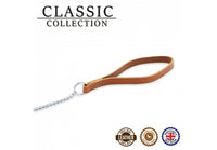 Ancol - Classic Collection Fine Chain Lead - Tan Leather - 20kg (87cm)