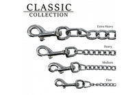 Ancol - Classic Collection Fine Chain Lead - Black Leather - 20kg (87cm)