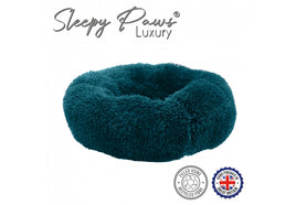 Ancol - Sleepy Paws Super Plush Donut Bed - Teal - Small (50cm)