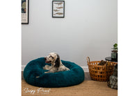 Ancol - Sleepy Paws Super Plush Donut Bed - Teal - Small (50cm)