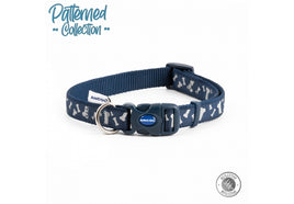 Ancol - Bone Patterned Adjustable Collar - Blue - 20-30cm